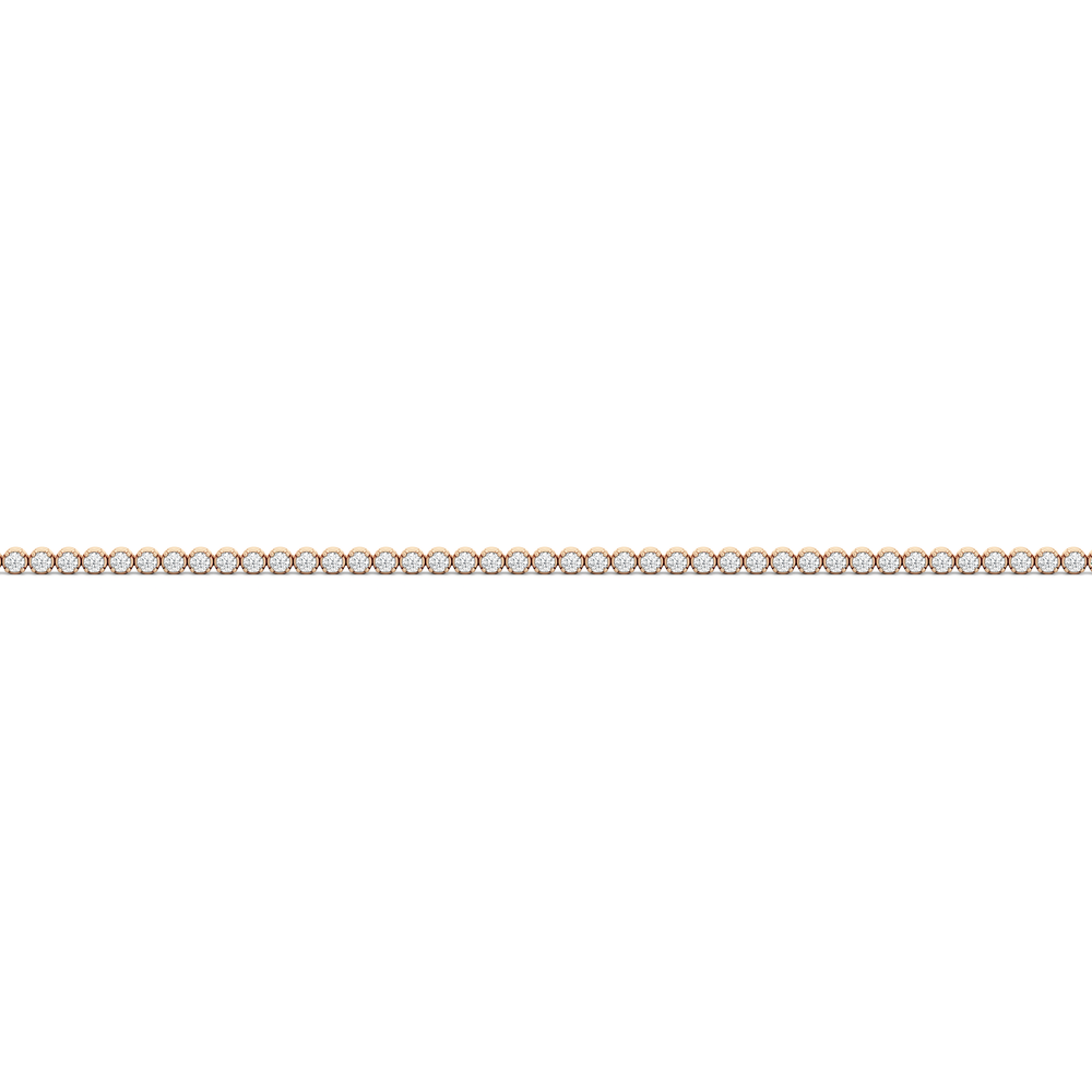 Petite Diamond Tennis Bracelet with 1 Cut Diamond in 14KT Rose Gold view 7
