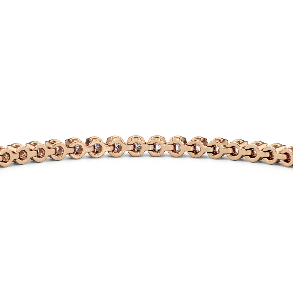 Petite Diamond Tennis Bracelet with 1 Cut Diamond in 14KT Rose Gold view 6
