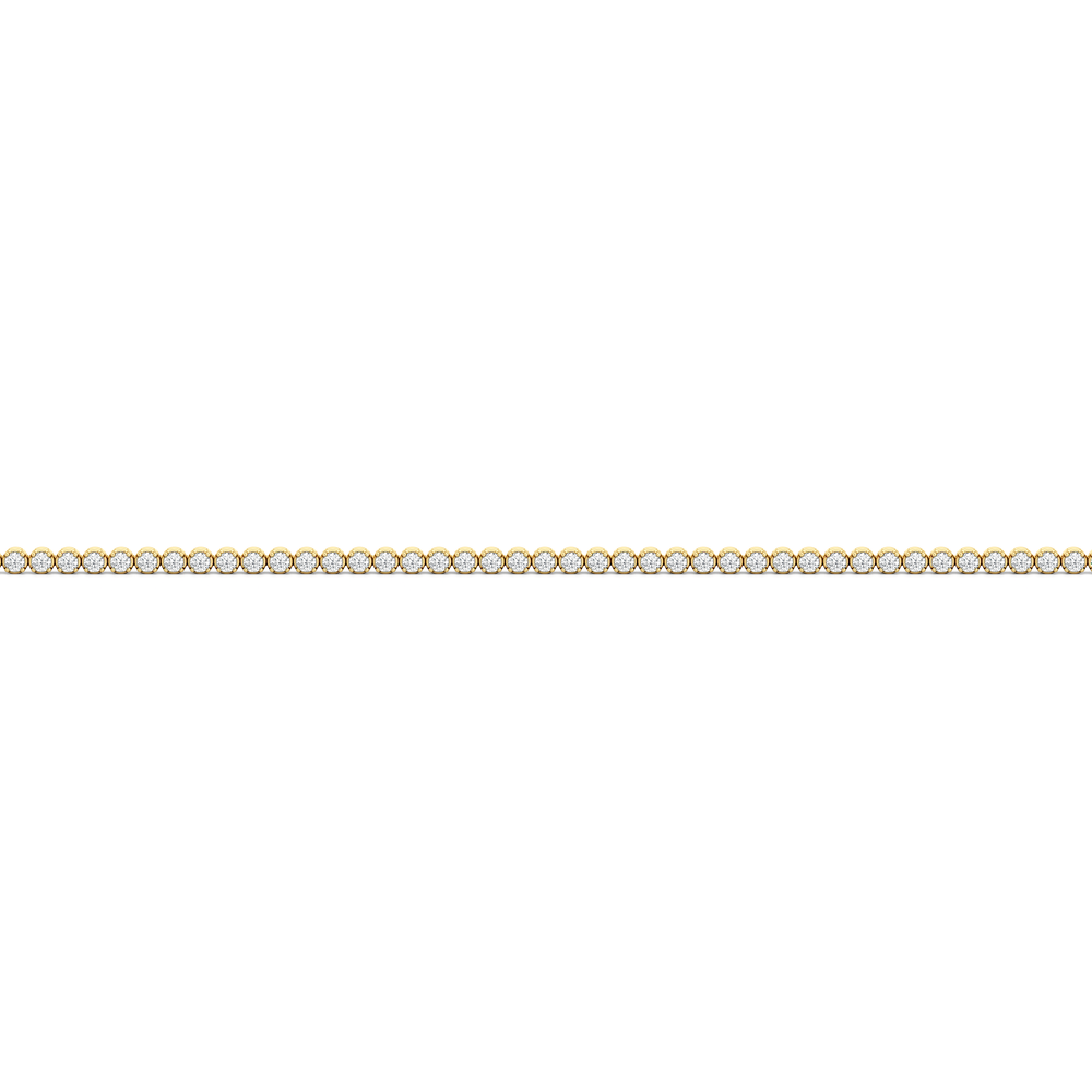 Petite Diamond Tennis Bracelet with 1 Cut Diamond in 14KT Yellow Gold view 6
