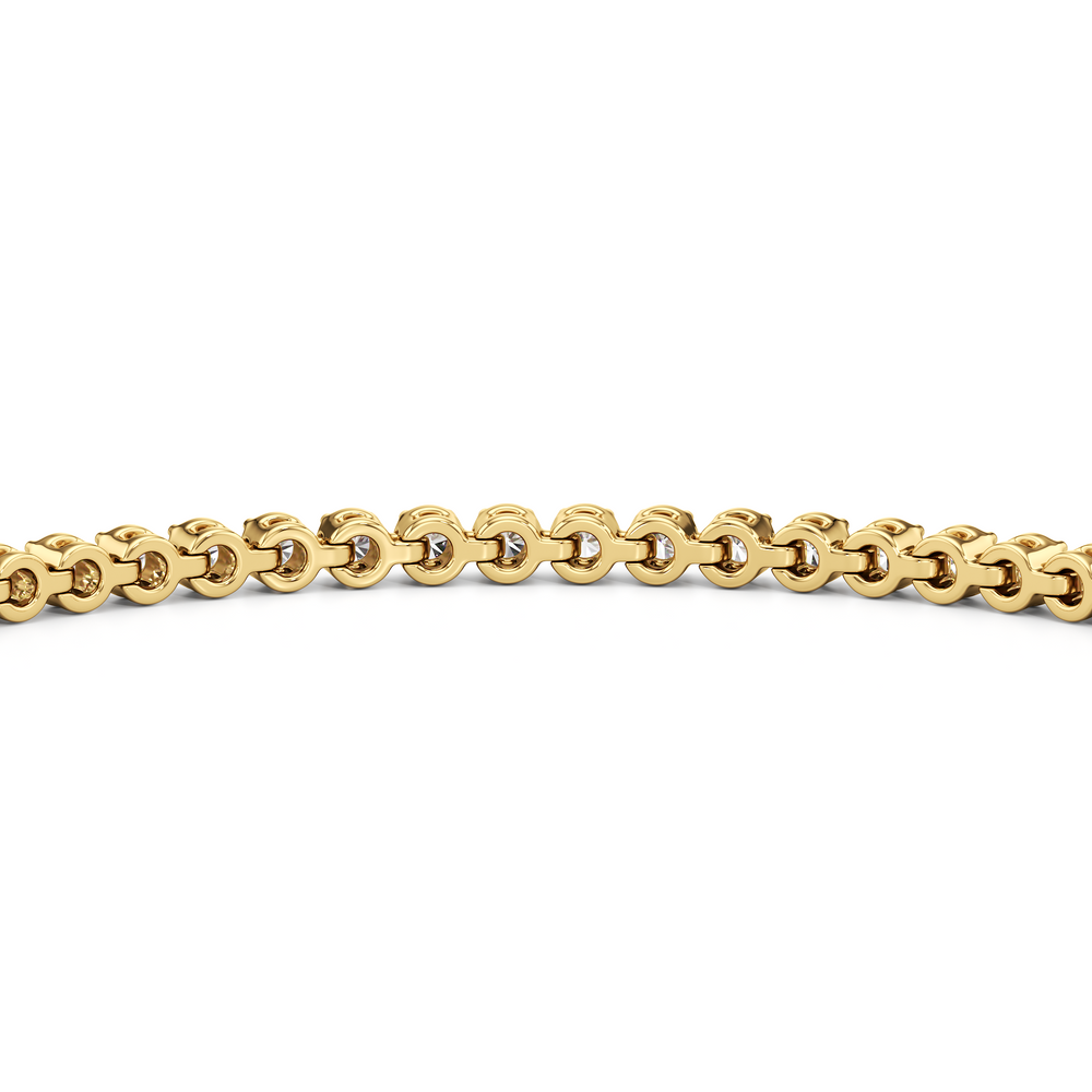 Petite Diamond Tennis Bracelet with 1 Cut Diamond in 14KT Yellow Gold view 7
