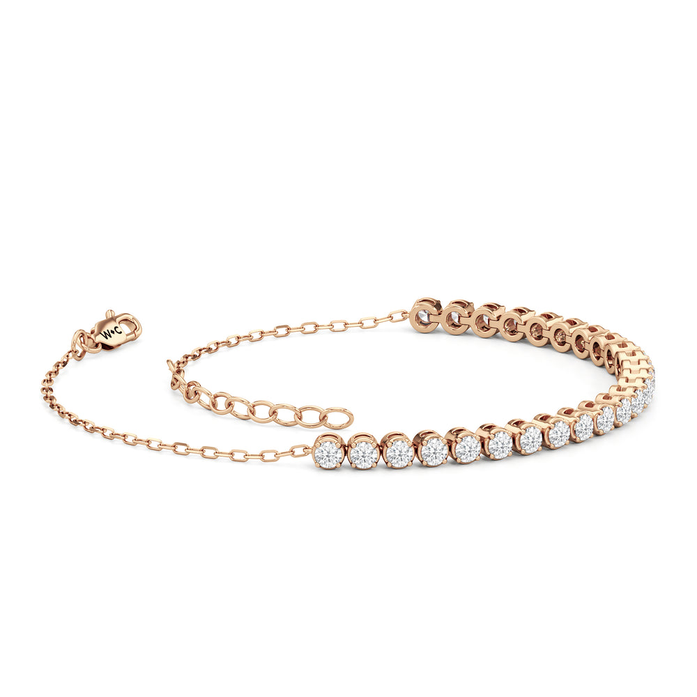 The Kelly Bar Bracelet with Lab Cut Diamond in 14KT Rose Gold view 2
