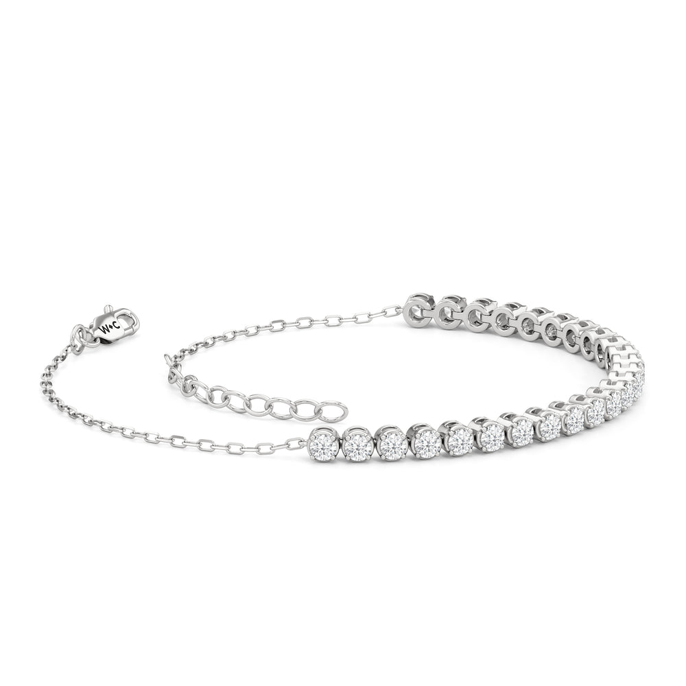 The Kelly Bar Bracelet with Lab Cut Diamond in 14KT White Gold view 2
