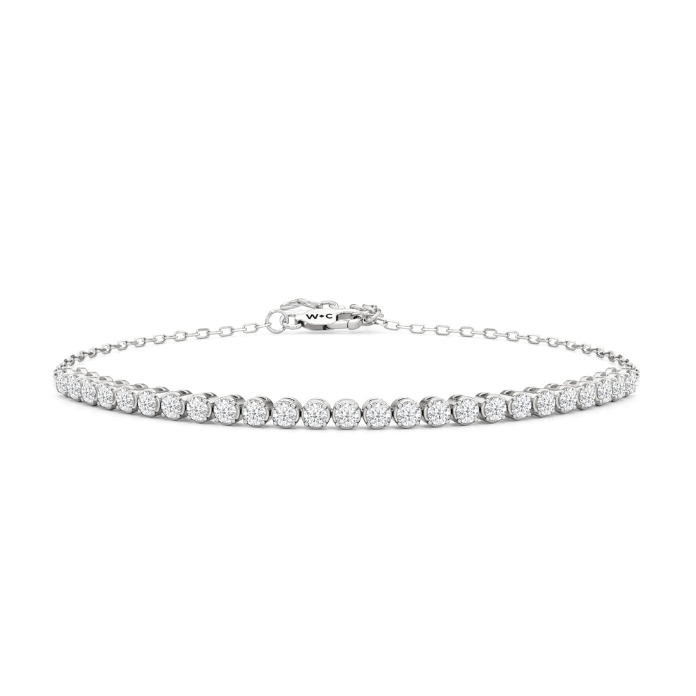 The Kelly Bar Bracelet with Lab Cut Diamond in 14KT White Gold view 1
