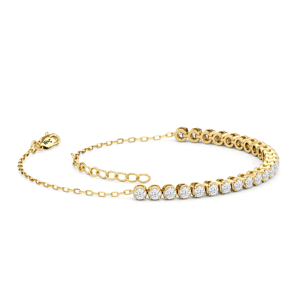 The Kelly Bar Bracelet with Lab Cut Diamond in 14KT Yellow Gold view 2

