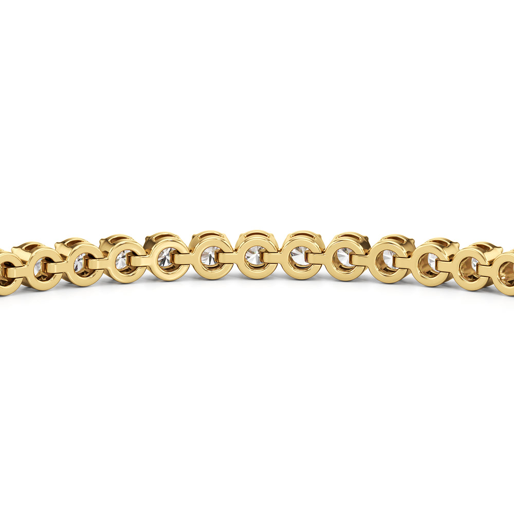 The Kelly Bar Bracelet with Lab Cut Diamond in 14KT Yellow Gold view 5
