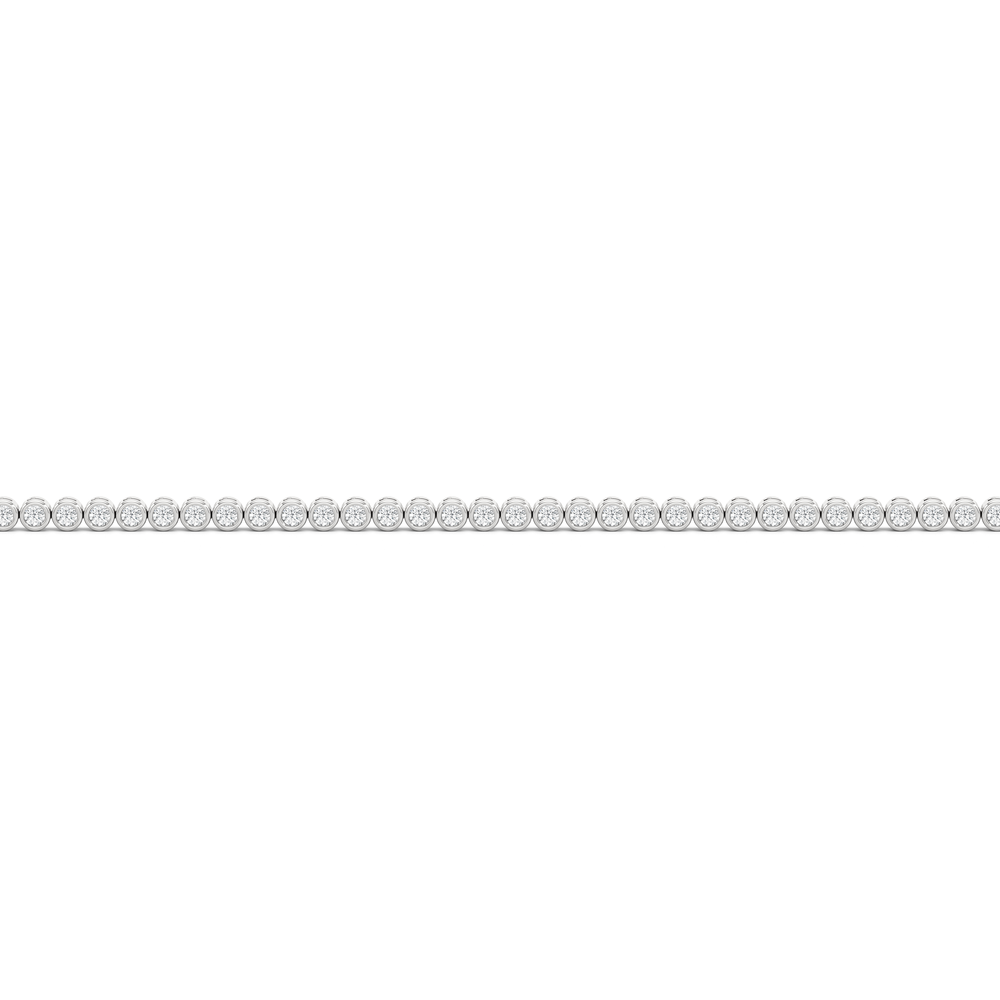 Petite Bezel Diamond Tennis Bracelet with Lab Cut Diamond in 14KT White Gold view 6
