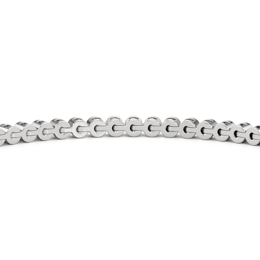 Petite Bezel Diamond Tennis Bracelet with Lab Cut Diamond in 14KT White Gold view 5
