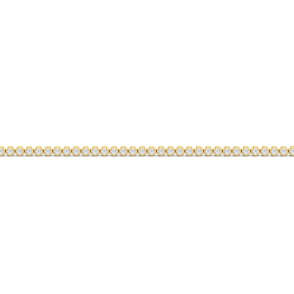 Petite Bezel Diamond Tennis Bracelet with Lab Cut Diamond in 14KT Yellow Gold view 6
