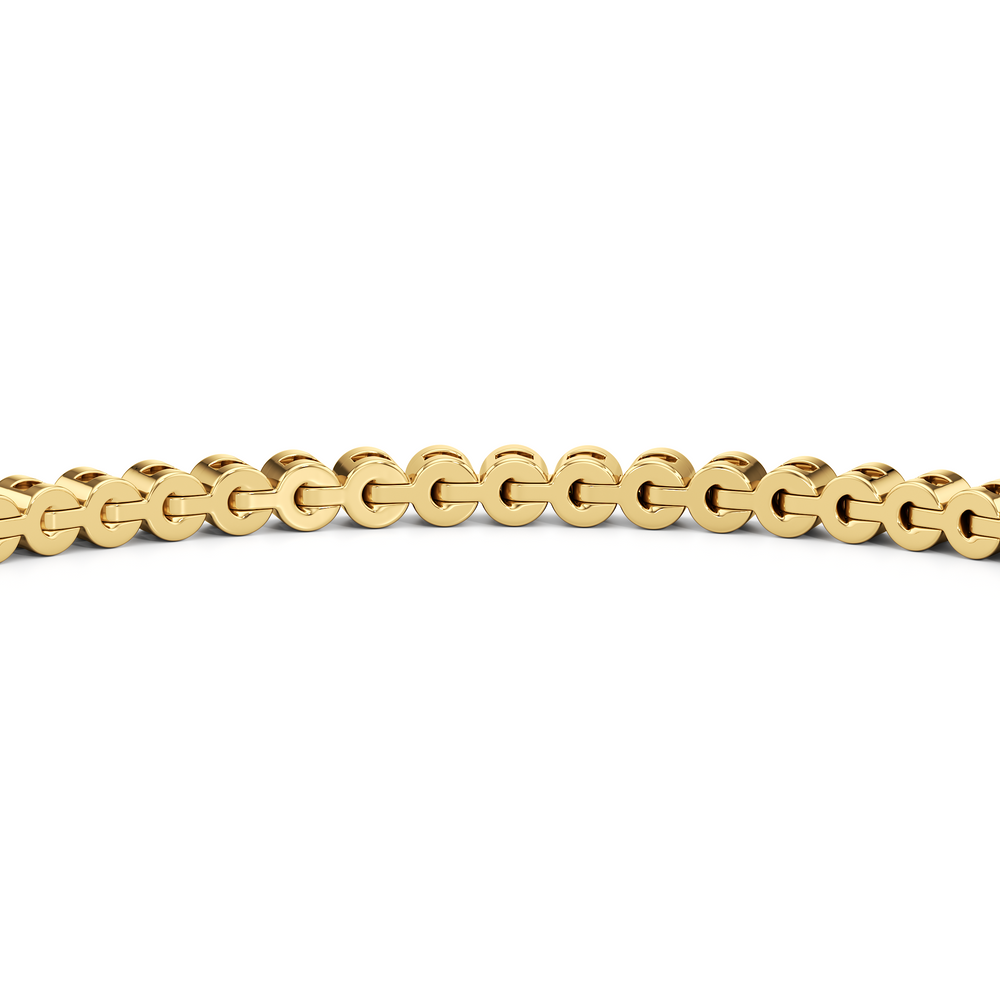 Petite Bezel Diamond Tennis Bracelet with Lab Cut Diamond in 14KT Yellow Gold view 5
