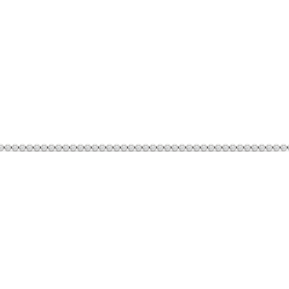 Petite Eternity Bezel Diamond Tennis Bracelet with Lab Cut Diamond in 14KT White Gold view 6
