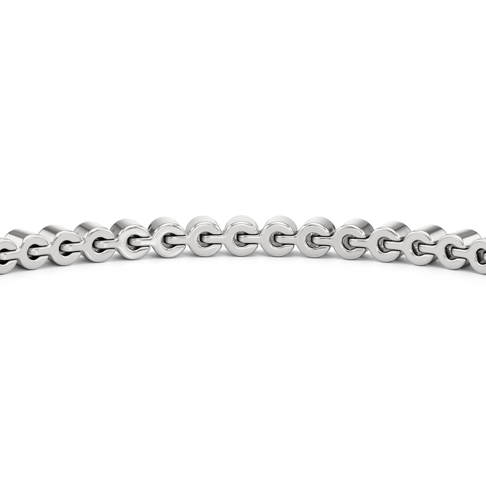 Petite Eternity Bezel Diamond Tennis Bracelet with Lab Cut Diamond in 14KT White Gold view 5
