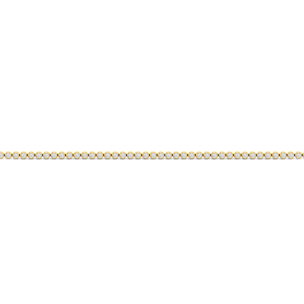 Petite Eternity Bezel Diamond Tennis Bracelet with Lab Cut Diamond in 14KT Yellow Gold view 6
