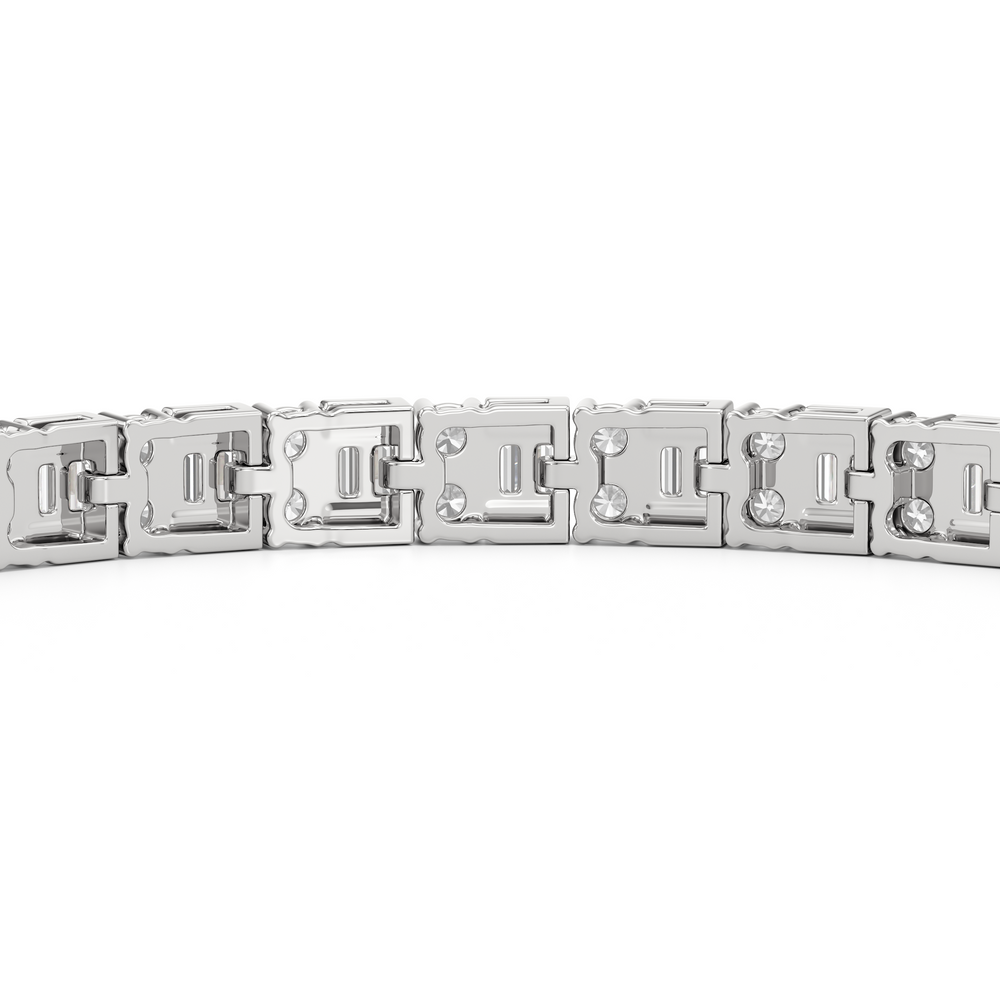 Alternating Mixed Tennis Bracelet with 5 Cut Diamond in 14KT White Gold view 7

