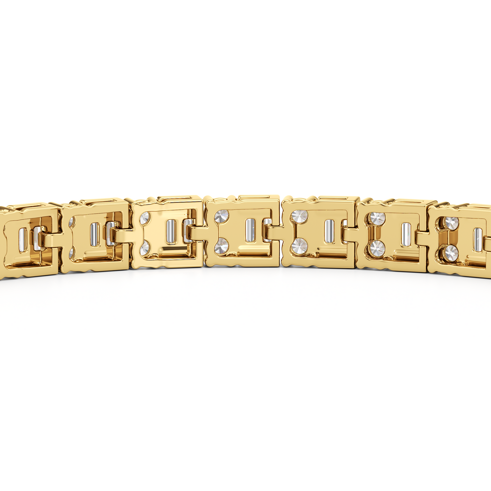 Alternating Mixed Tennis Bracelet with 5 Cut Diamond in 14KT Yellow Gold view 7
