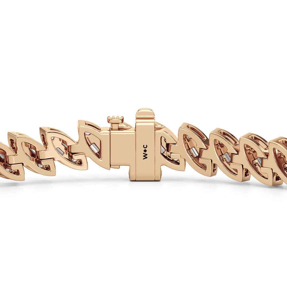 Marquise Tennis Bracelet with 3 Cut Diamond in 14KT Rose Gold view 8
