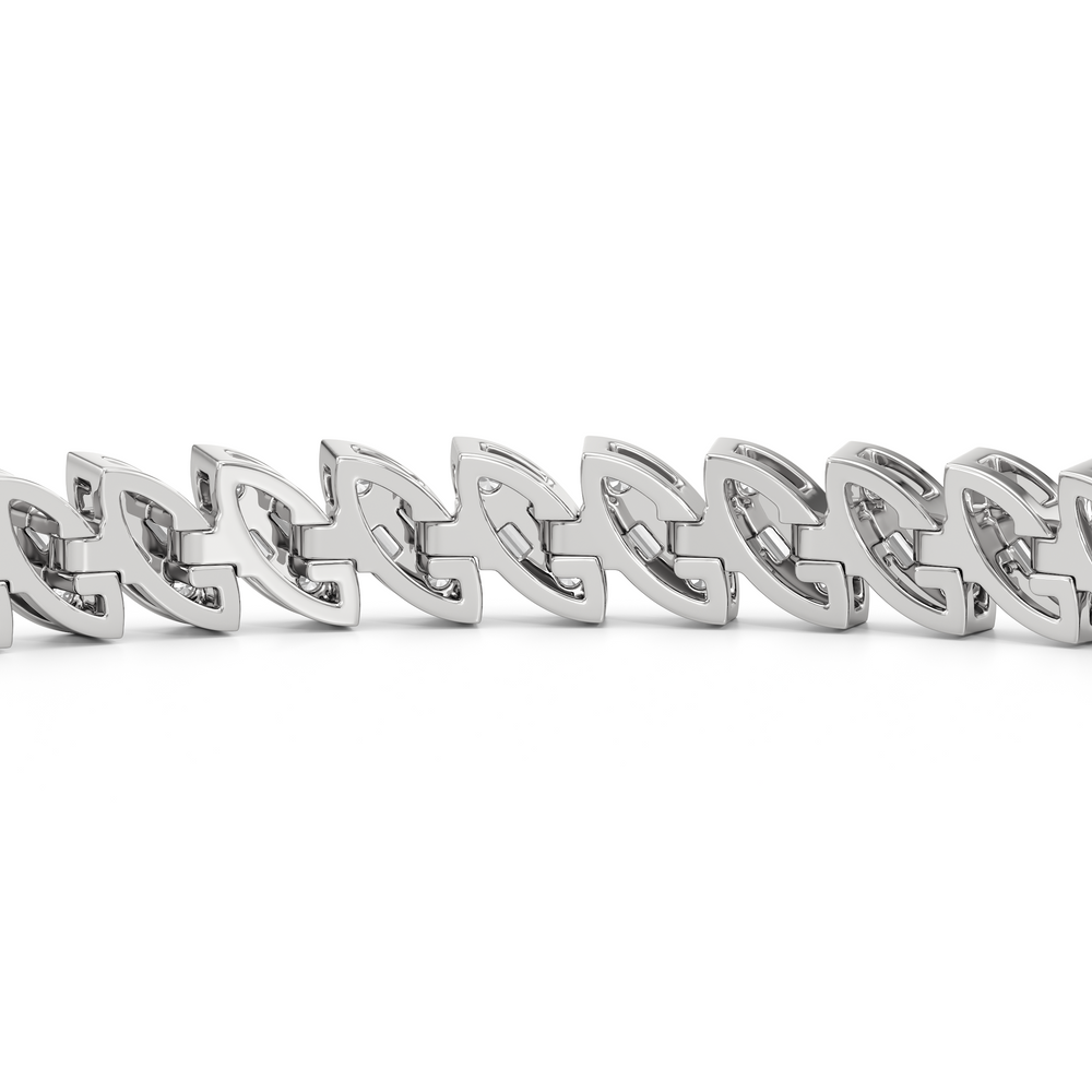 Marquise Tennis Bracelet with 3 Cut Diamond in 14KT White Gold view 7
