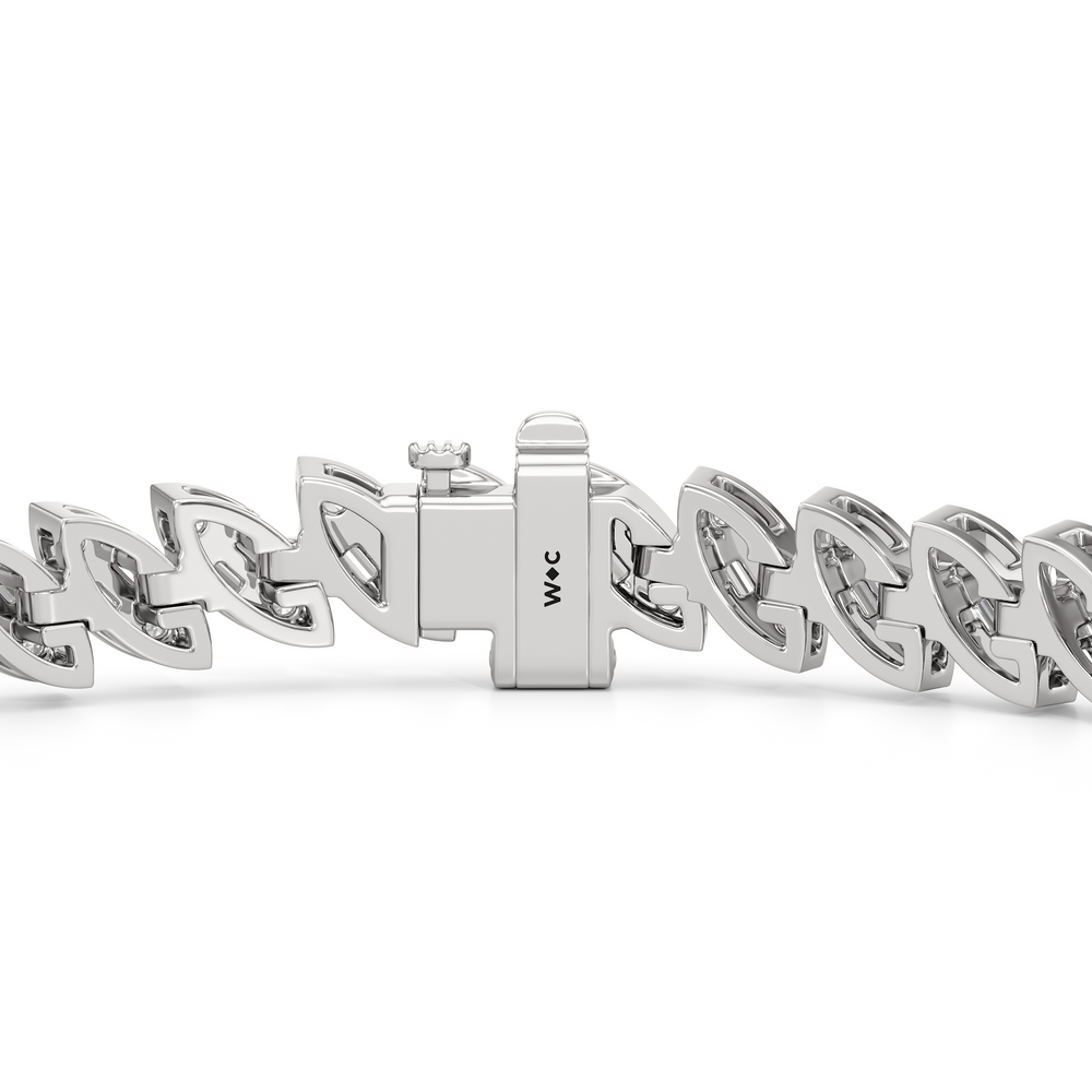 Marquise Tennis Bracelet with 3 Cut Diamond in 14KT White Gold view 8
