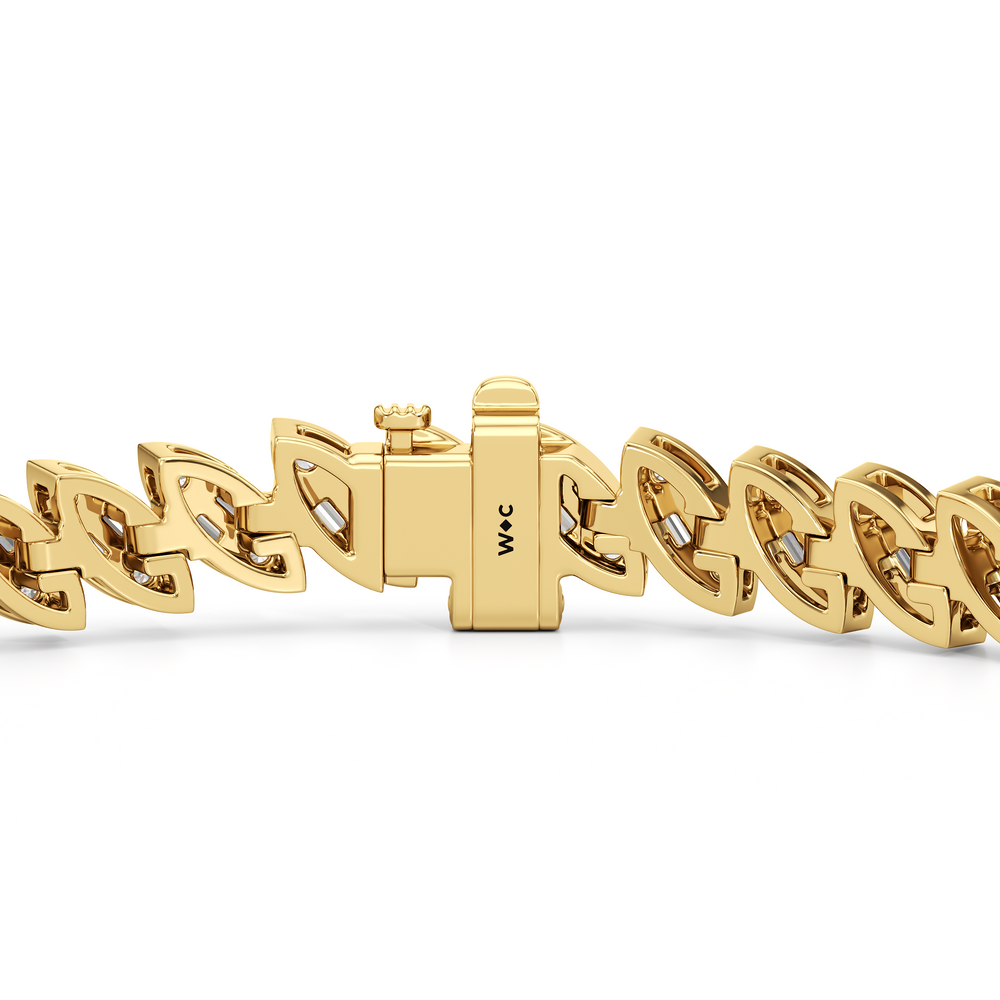 Marquise Tennis Bracelet with 3 Cut Diamond in 14KT Yellow Gold view 8
