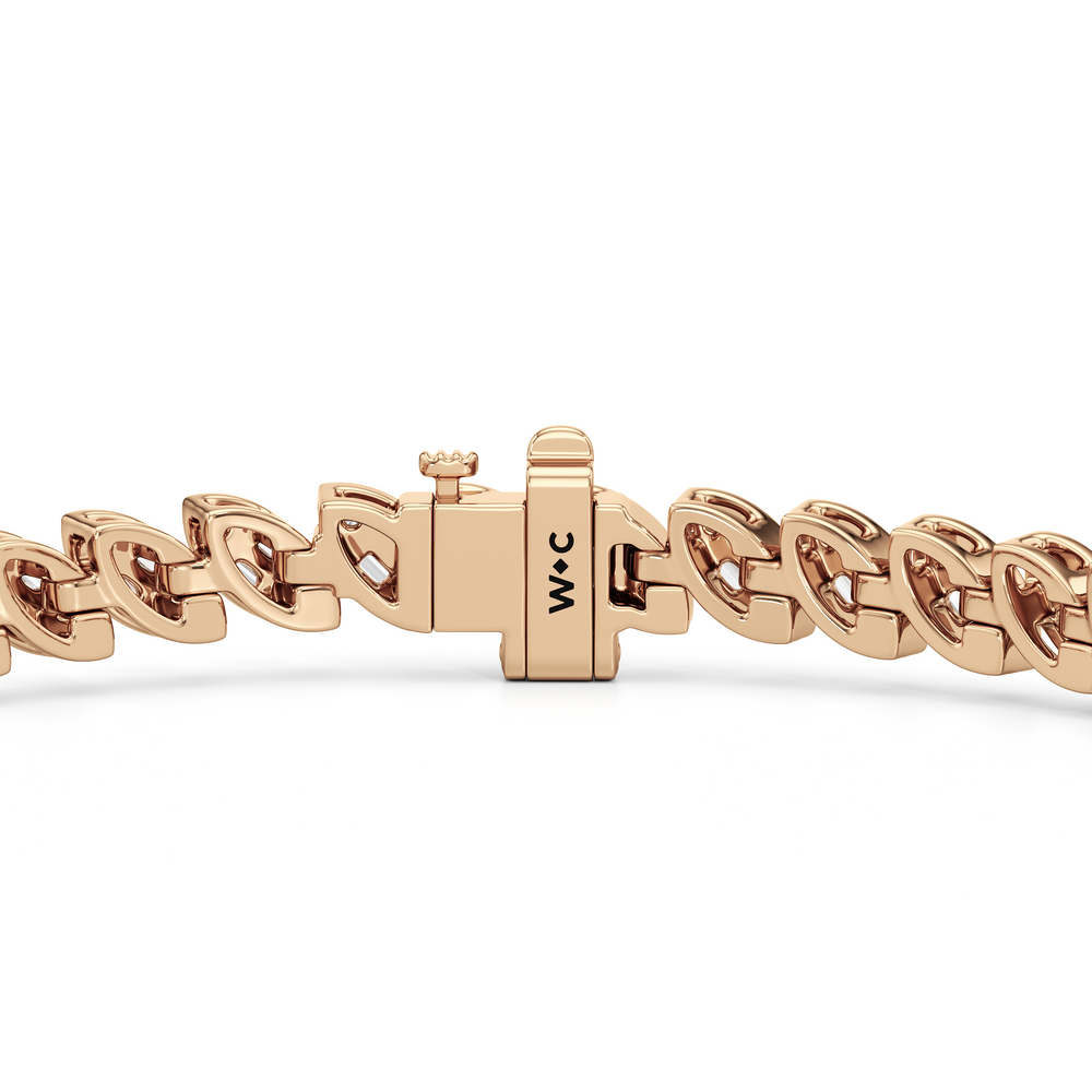 Marquise Tennis Bracelet with 2 Cut Diamond in 14KT Rose Gold view 8
