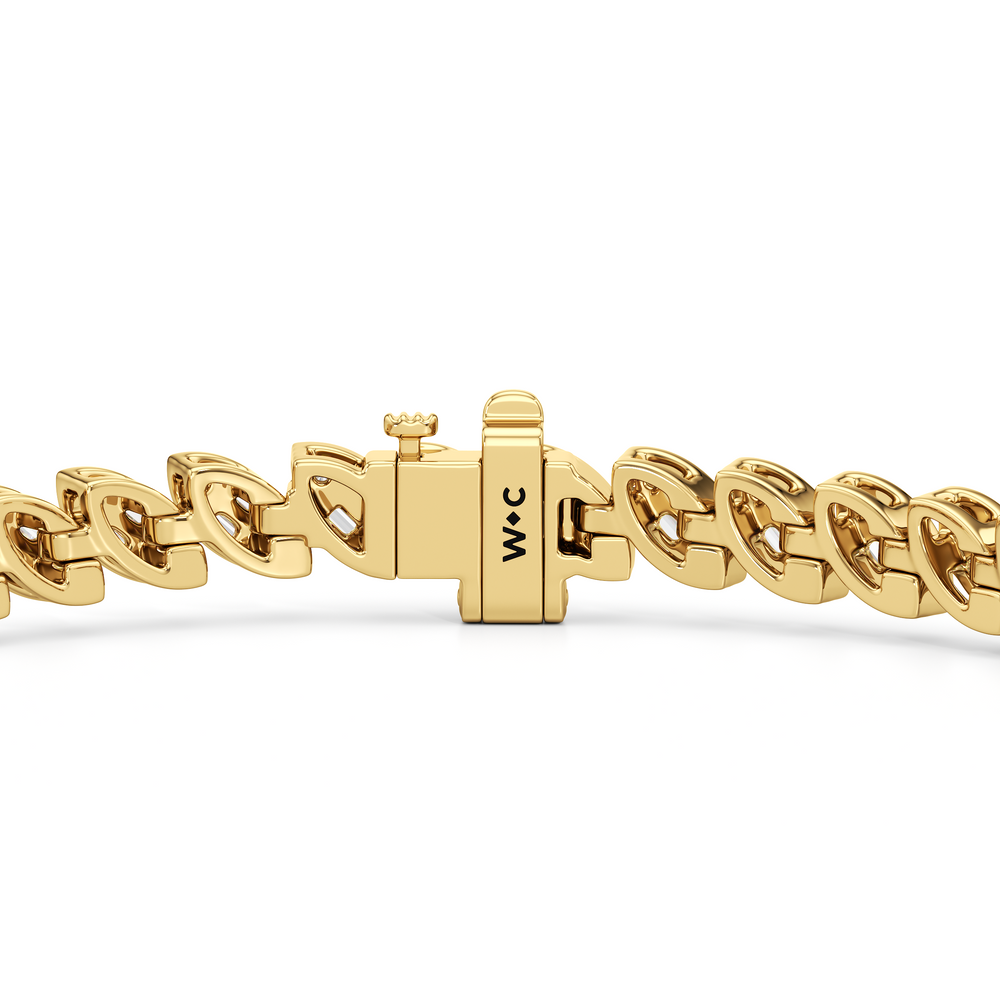 Marquise Tennis Bracelet with 2 Cut Diamond in 14KT Yellow Gold view 8
