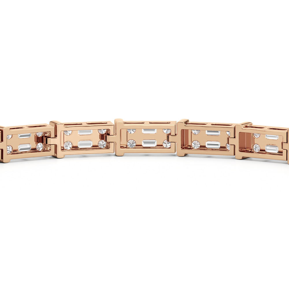 East West Tennis Bracelet with 4 Cut Diamond in 14KT Rose Gold view 7
