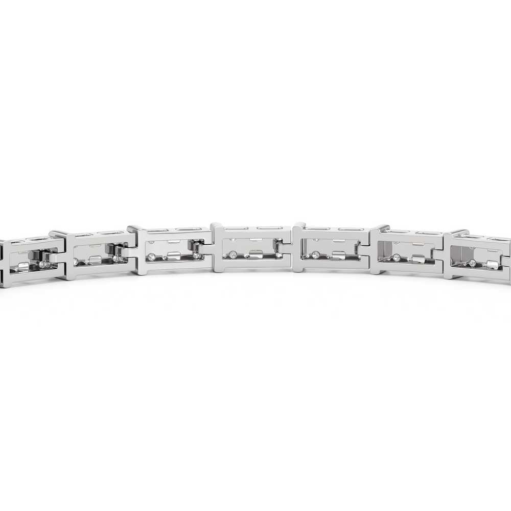 East West Tennis Bracelet with 2 Cut Diamond in 14KT White Gold view 7
