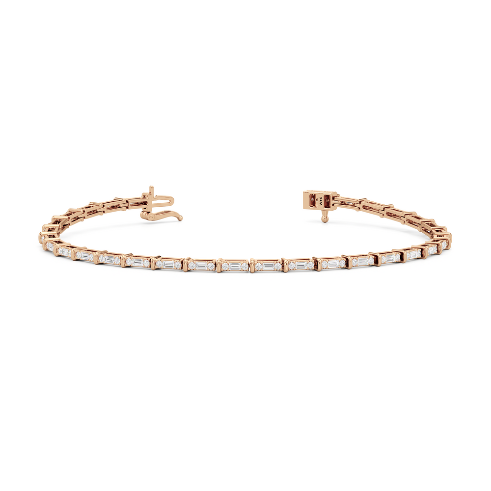 East West Tennis Bracelet with  Cut Diamond in 14KT  view 18
