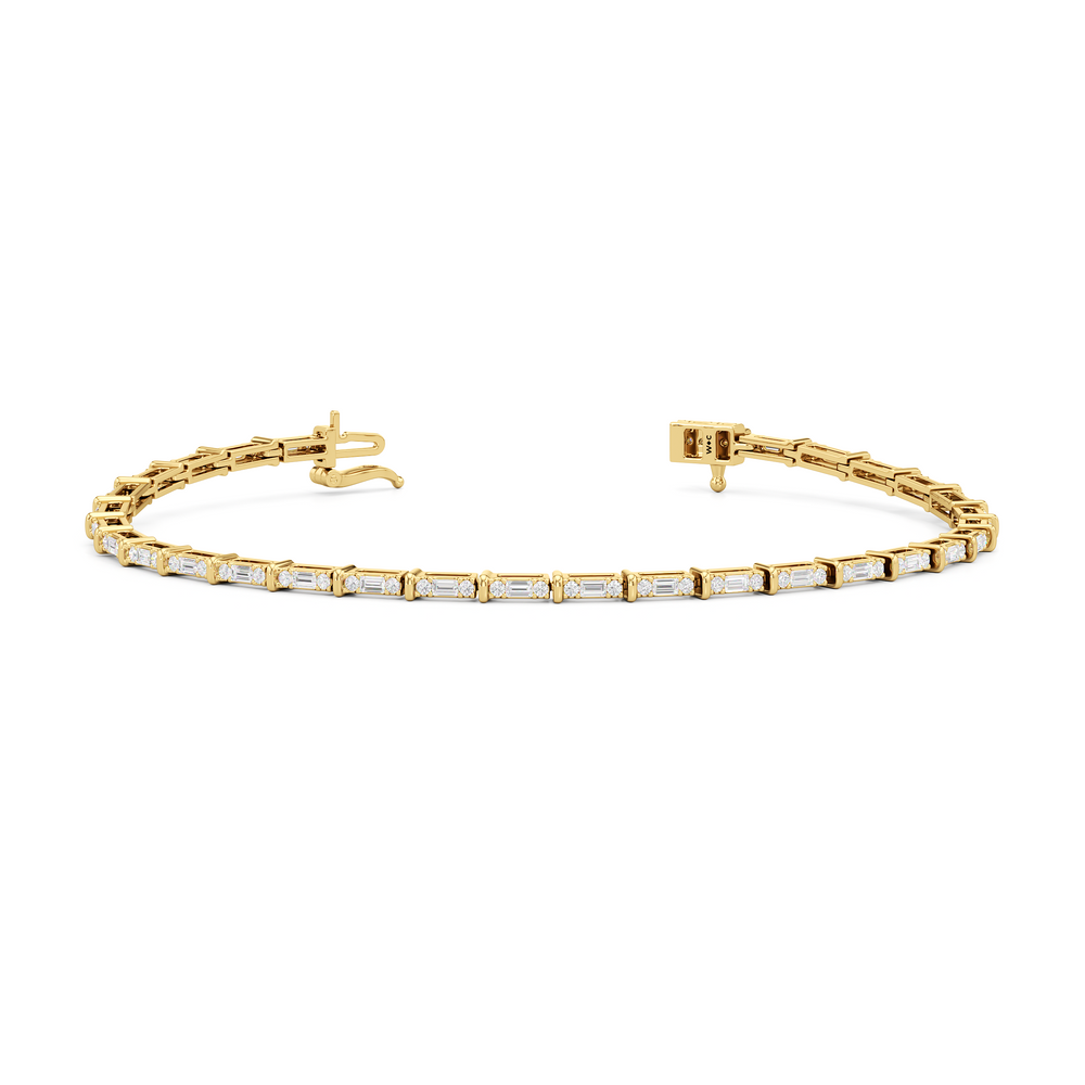 East West Tennis Bracelet with  Cut Diamond in 14KT  view 10
