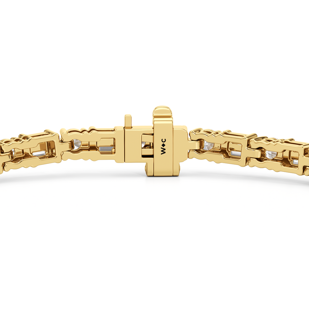 Mosaic Tennis Bracelet with 3 Cut Diamond in 14KT Yellow Gold view 8
