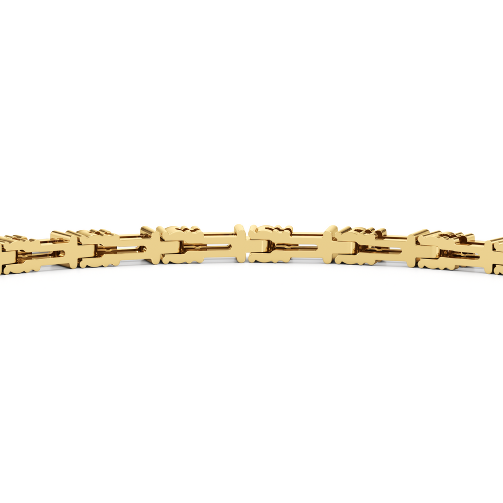 Geometric Tennis Bracelet with 2 Cut Diamond in 14KT Yellow Gold view 7
