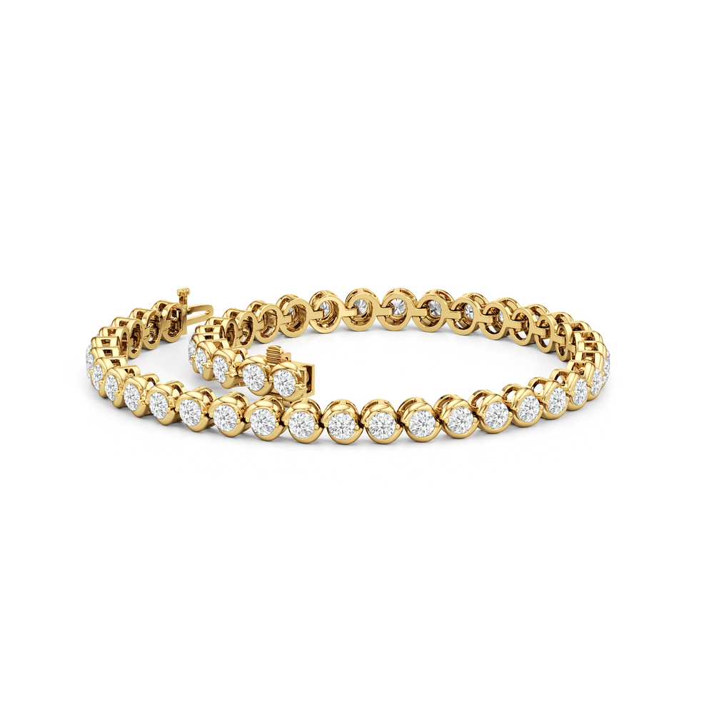 The Emilie Tennis Bracelet with Lab Cut Diamond in 14KT Yellow Gold view 4
