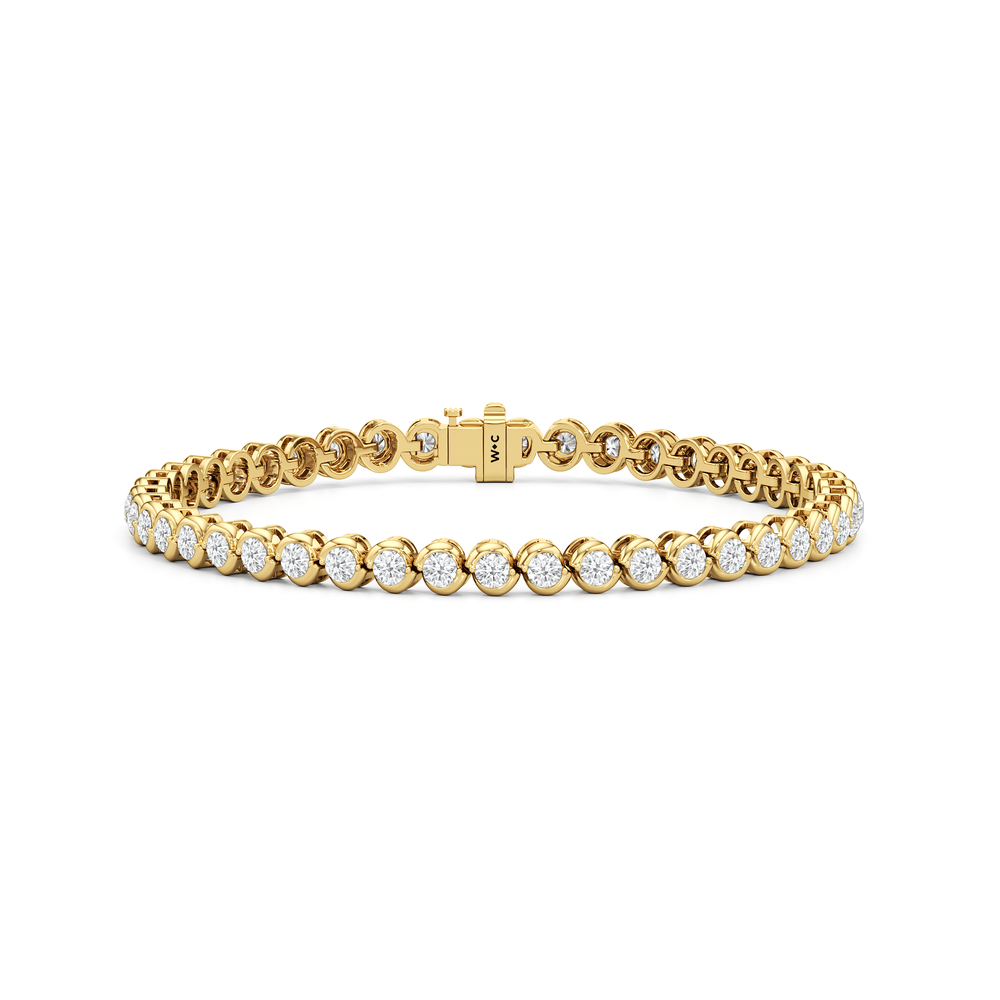 The Emilie Tennis Bracelet with Lab Cut Diamond in 14KT Yellow Gold view 1
