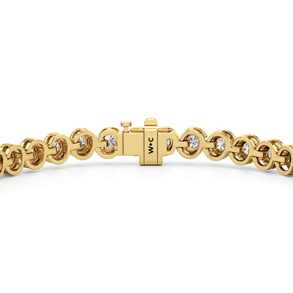 The Emilie Tennis Bracelet with Lab Cut Diamond in 14KT Yellow Gold view 6
