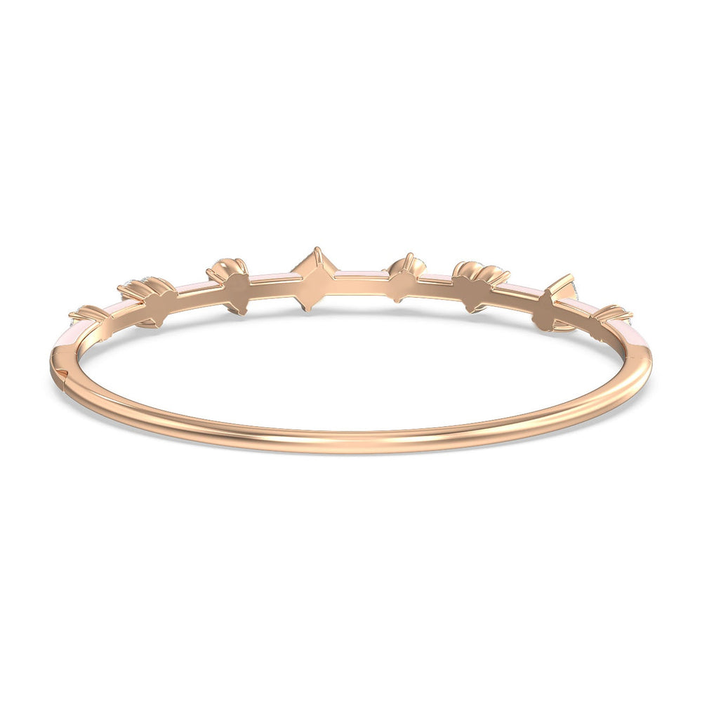 Mixed Shape Diamond Bangle in Ceramic with Lilac Blush Cut Diamond in 14KT Rose Gold view 4
