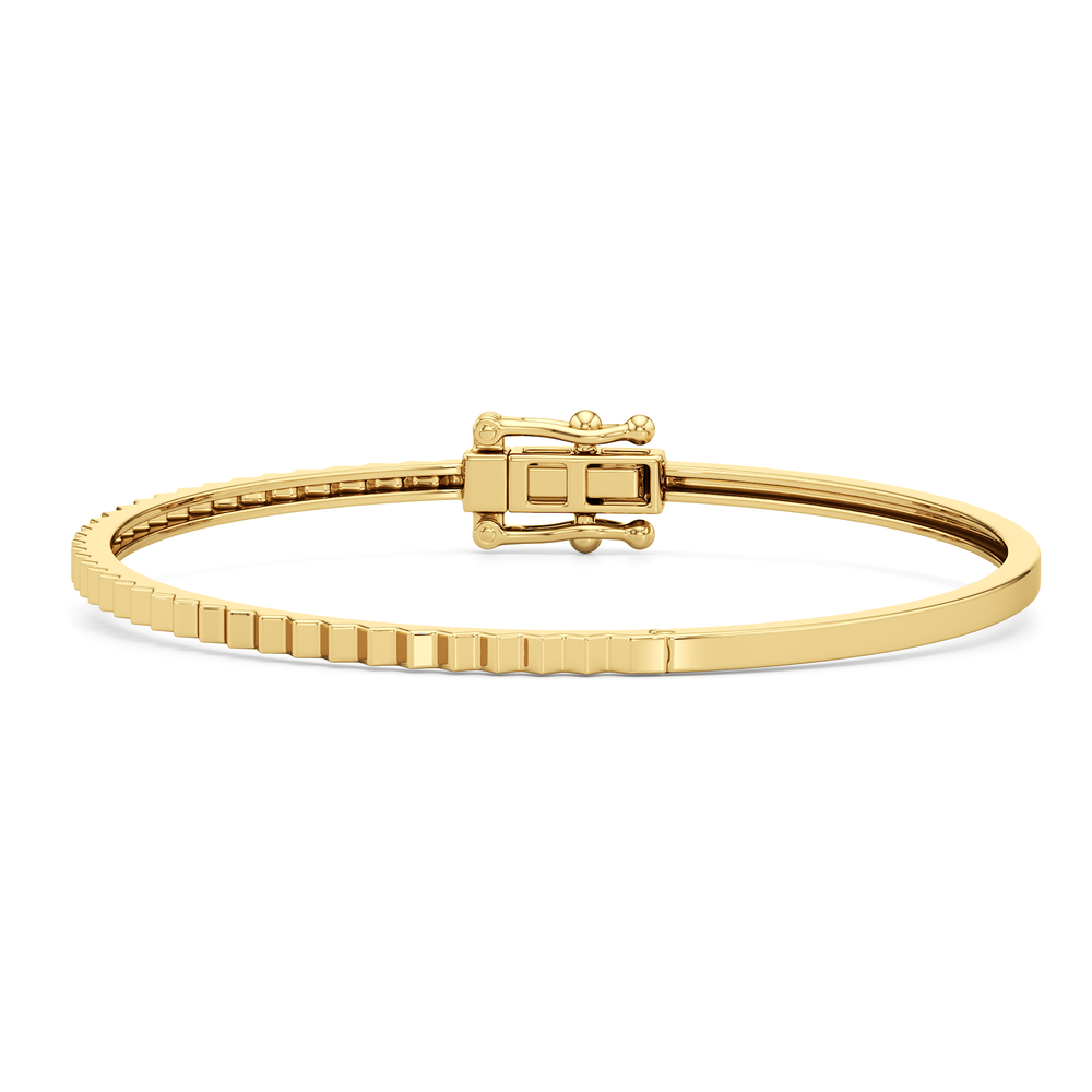 The Maeve Texture Bangle with 18K Yellow Gold Vermeil Cut Diamond in 14KT 18K Yellow Gold Vermeil view 1
