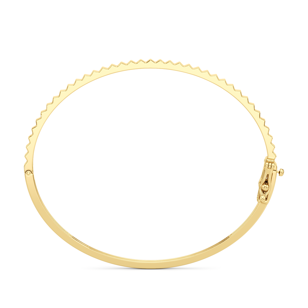The Maeve Texture Bangle with 18K Yellow Gold Vermeil Cut Diamond in 14KT 18K Yellow Gold Vermeil view 4
