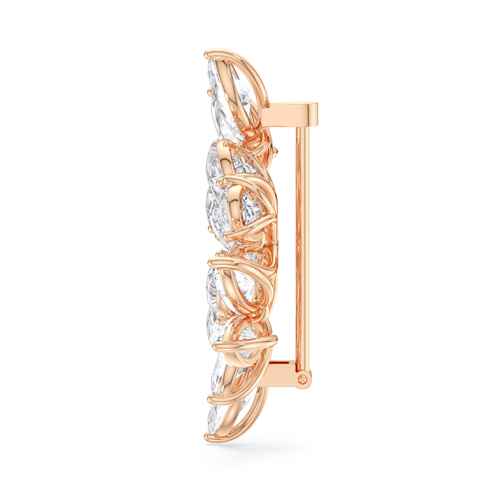 The Cluster Brooch with 14KT Rose Gold / Lab / 23 9/10 Cut Diamond in 14KT Rose Gold / Lab / 23 9/10 view 3
