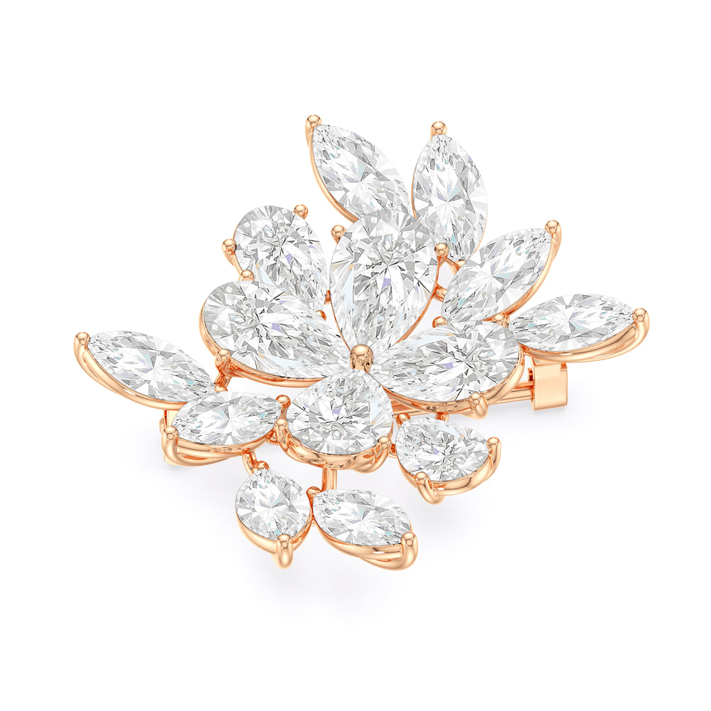 The Cluster Brooch with 14KT Rose Gold / Lab / 23 9/10 Cut Diamond in 14KT Rose Gold / Lab / 23 9/10 view 2
