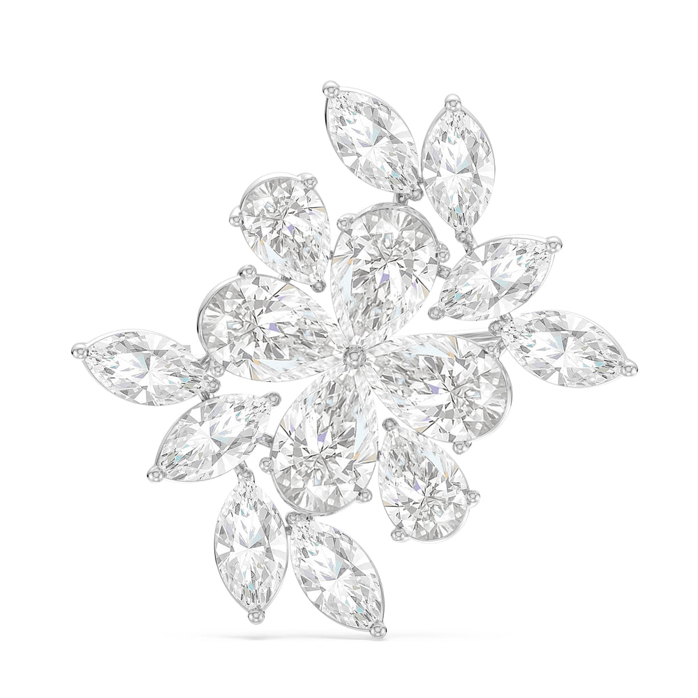 The Cluster Brooch with 14KT White Gold / Lab / 23 9/10 Cut Diamond in 14KT White Gold / Lab / 23 9/10 view 1
