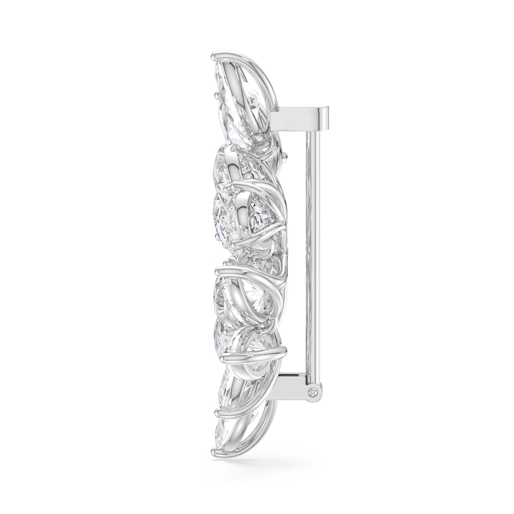 The Cluster Brooch with 14KT White Gold / Lab / 23 9/10 Cut Diamond in 14KT White Gold / Lab / 23 9/10 view 3
