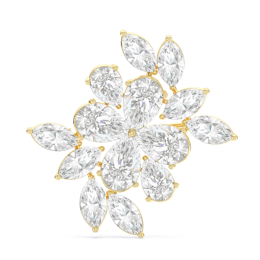 The Cluster Brooch with 14KT Yellow Gold / Lab / 23 9/10 Cut Diamond in 14KT Yellow Gold / Lab / 23 9/10 view 1
