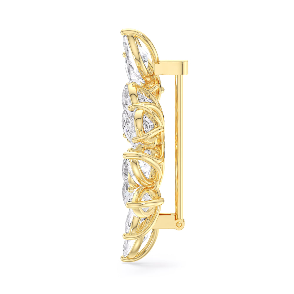 The Cluster Brooch with 14KT Yellow Gold / Lab / 23 9/10 Cut Diamond in 14KT Yellow Gold / Lab / 23 9/10 view 3
