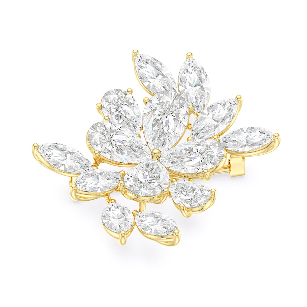The Cluster Brooch with 14KT Yellow Gold / Lab / 23 9/10 Cut Diamond in 14KT Yellow Gold / Lab / 23 9/10 view 2
