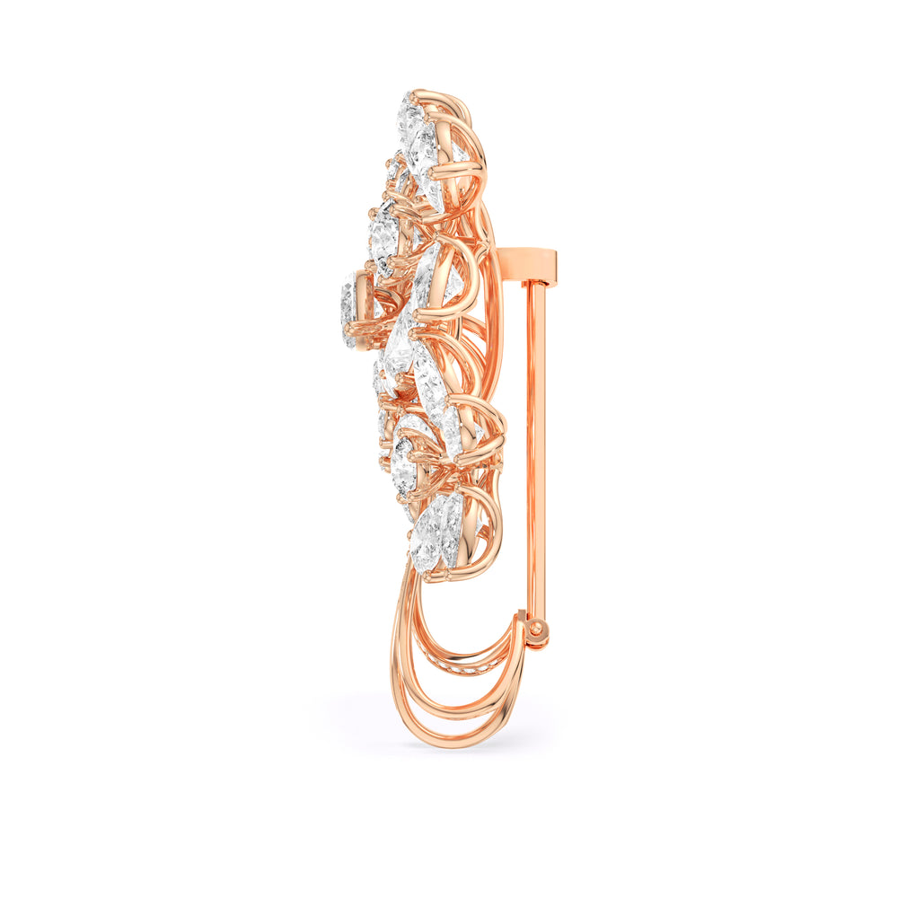 The Bouquet Brooch with 14KT Rose Gold / Lab / 25 Cut Diamond in 14KT Rose Gold / Lab / 25 view 3
