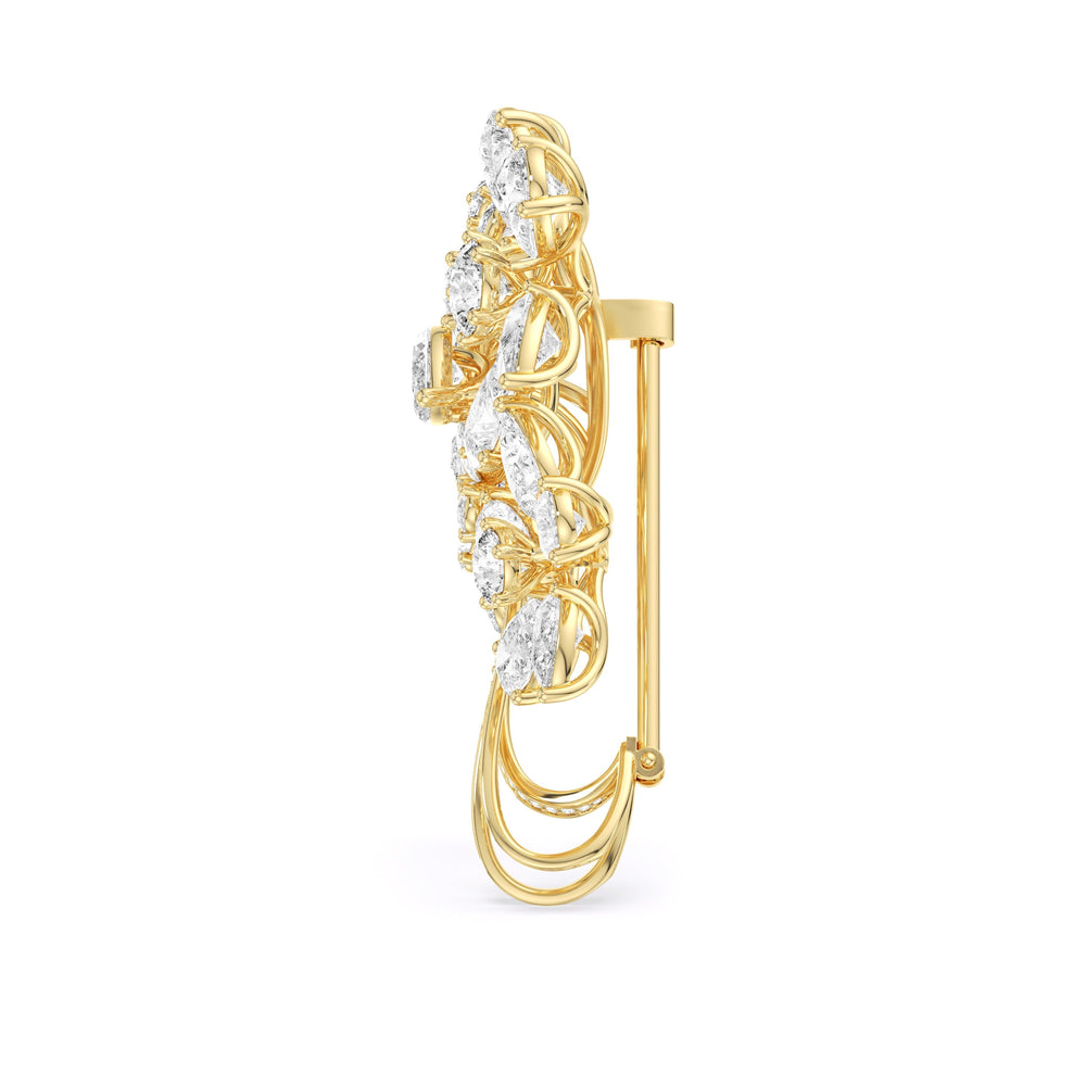 The Bouquet Brooch with 14KT Yellow Gold / Lab / 25 Cut Diamond in 14KT Yellow Gold / Lab / 25 view 3
