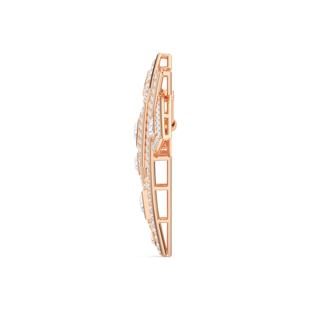 The Art Deco Brooch with 14KT Rose Gold / Lab / 10 1/2 Cut Diamond in 14KT Rose Gold / Lab / 10 1/2 view 3

