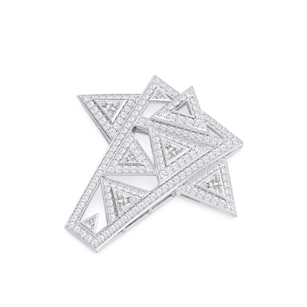 The Art Deco Brooch with 14KT White Gold / Lab / 10 1/2 Cut Diamond in 14KT White Gold / Lab / 10 1/2 view 2
