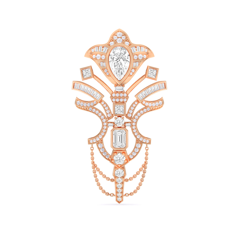 The Regal Brooch with 14KT Rose Gold / Lab / 7 1/4 Cut Diamond in 14KT Rose Gold / Lab / 7 1/4 view 1
