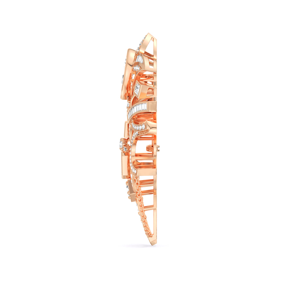 The Regal Brooch with 14KT Rose Gold / Lab / 7 1/4 Cut Diamond in 14KT Rose Gold / Lab / 7 1/4 view 3
