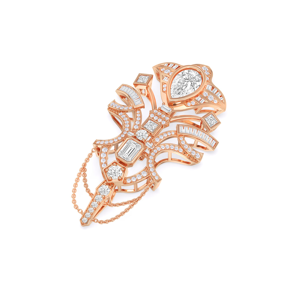 The Regal Brooch with 14KT Rose Gold / Lab / 7 1/4 Cut Diamond in 14KT Rose Gold / Lab / 7 1/4 view 2
